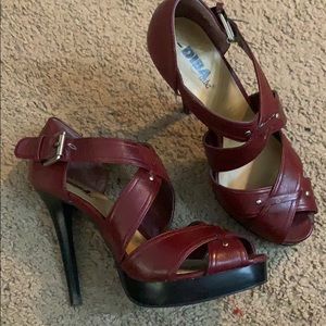 Dark red heels